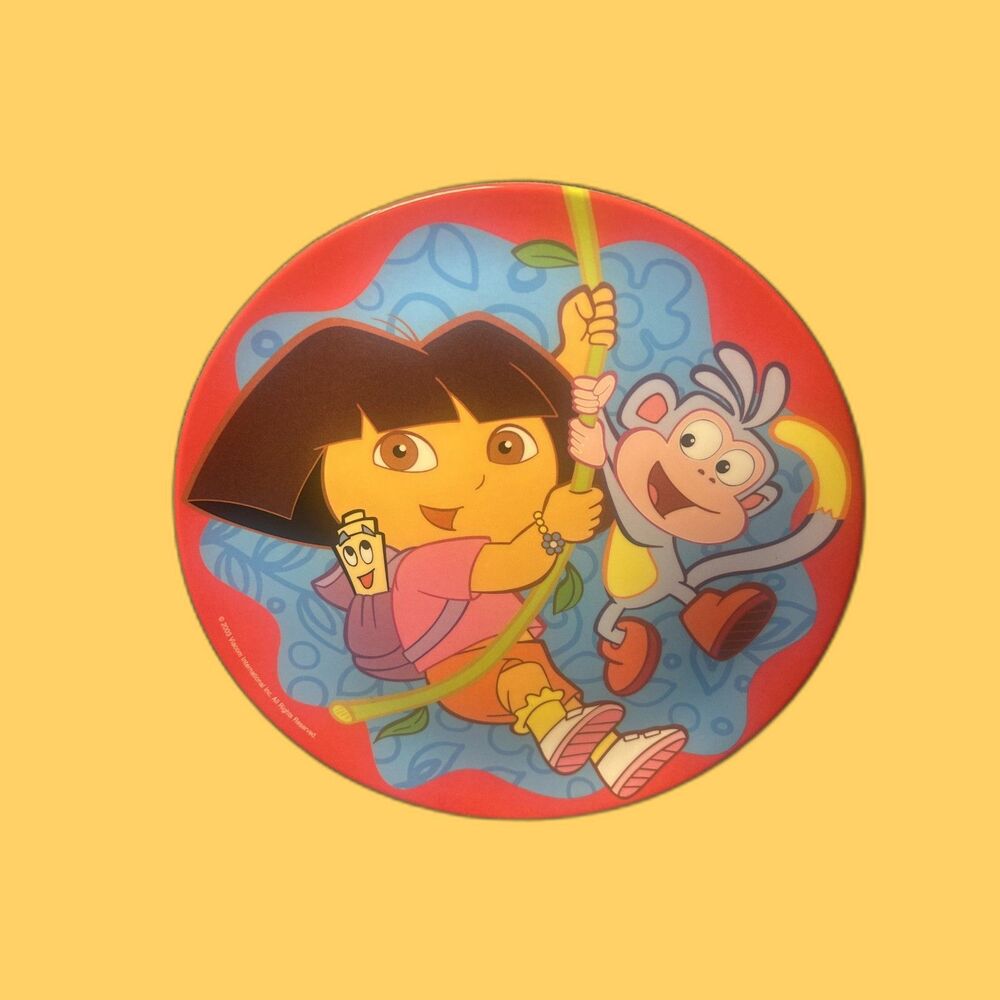 Dora the Explorer Boots Collectible Plastic Kid Plate 2003 Nickelodeon Nostalgia